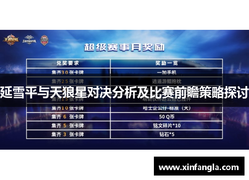 延雪平与天狼星对决分析及比赛前瞻策略探讨